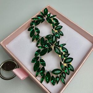 Emerald Crystal Wreath Statement Earrings